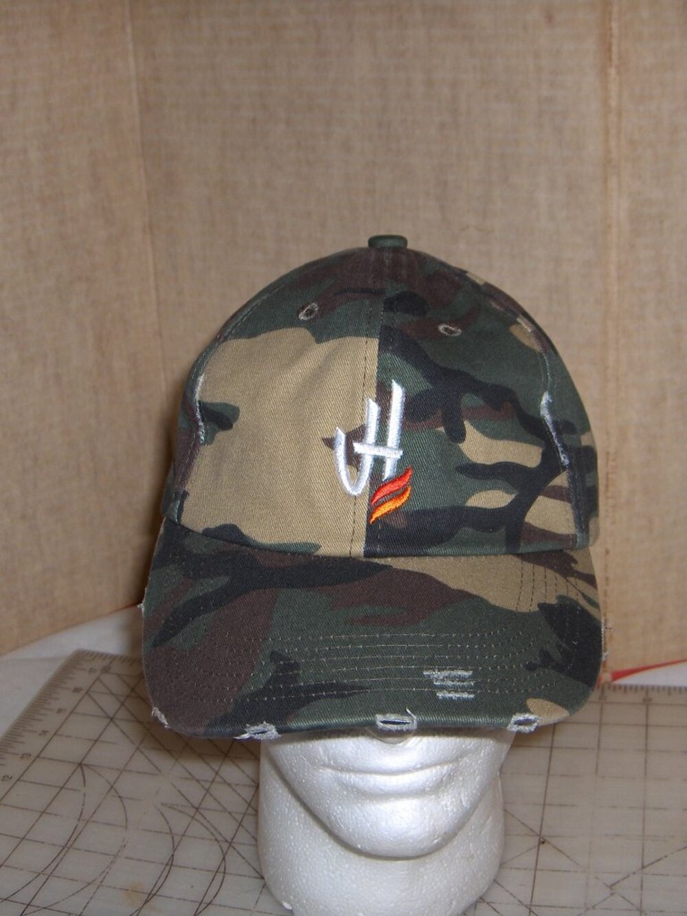 Camo Cap, Size Adjustable, Never Worn